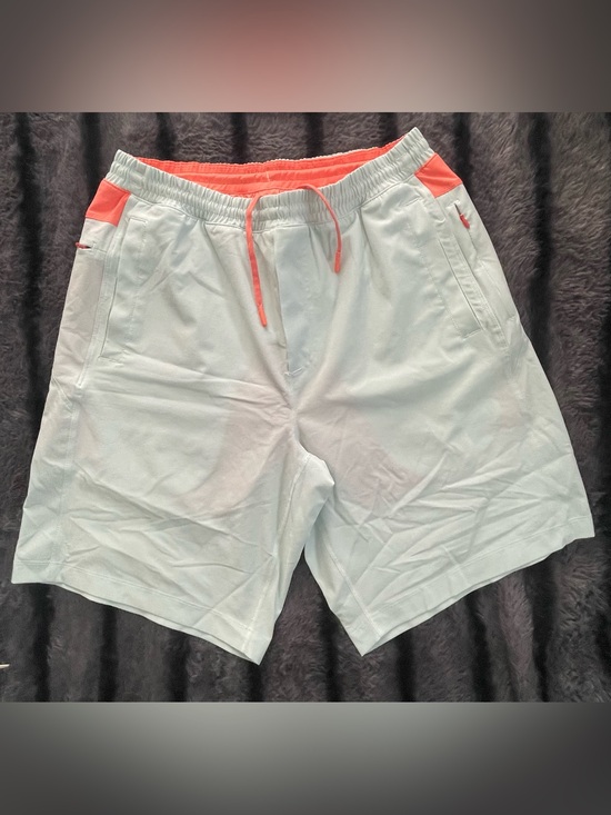 Birddogs Pants - Birddogs Two-Tone Shorts — Light Blue with Coral Waistband